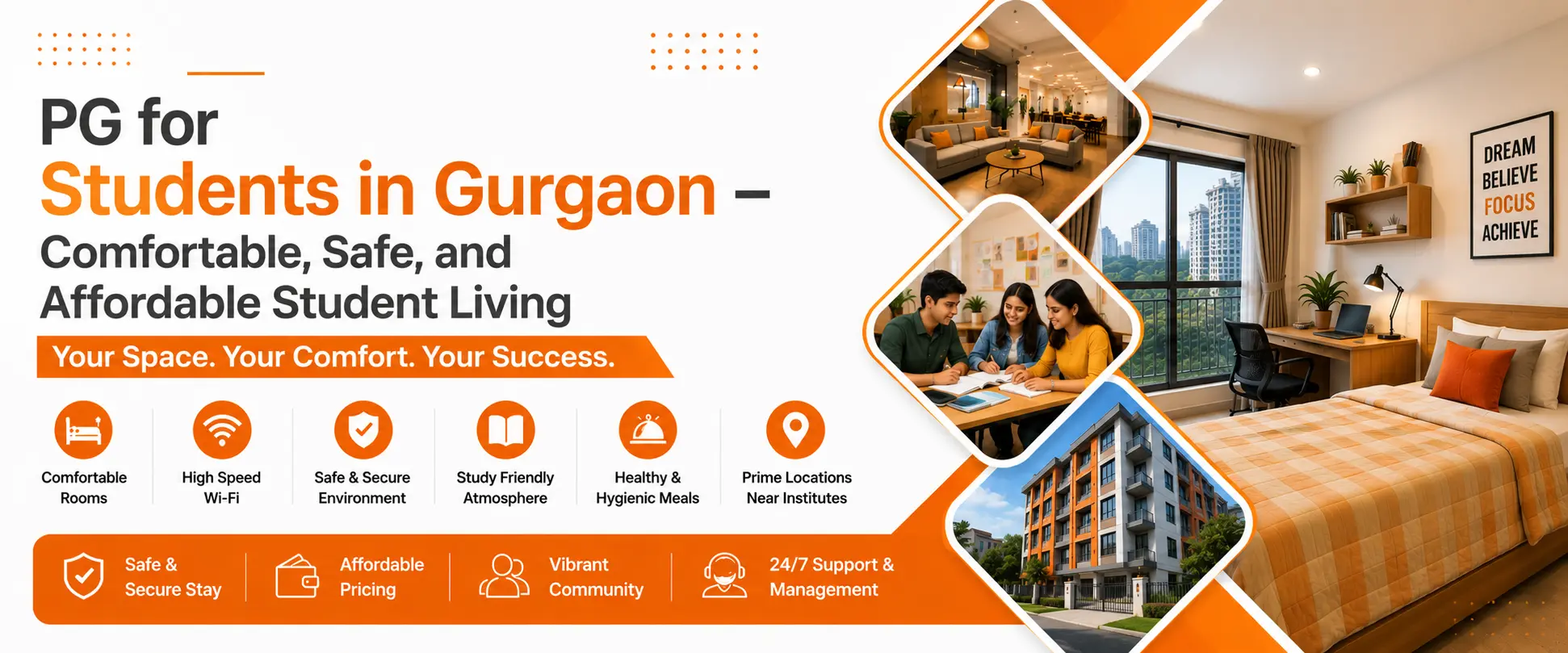 PG for Students in Gurgaon – Comfortable, Safe, and Affordable Student Living