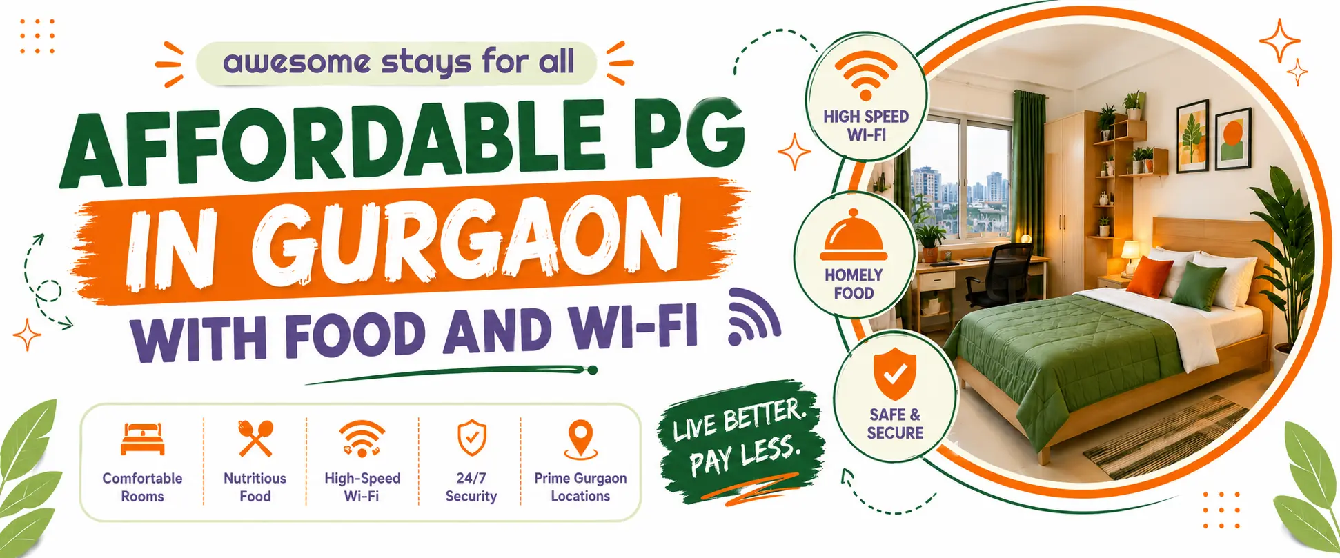 Affordable PG in Gurgaon with Food and Wi-Fi