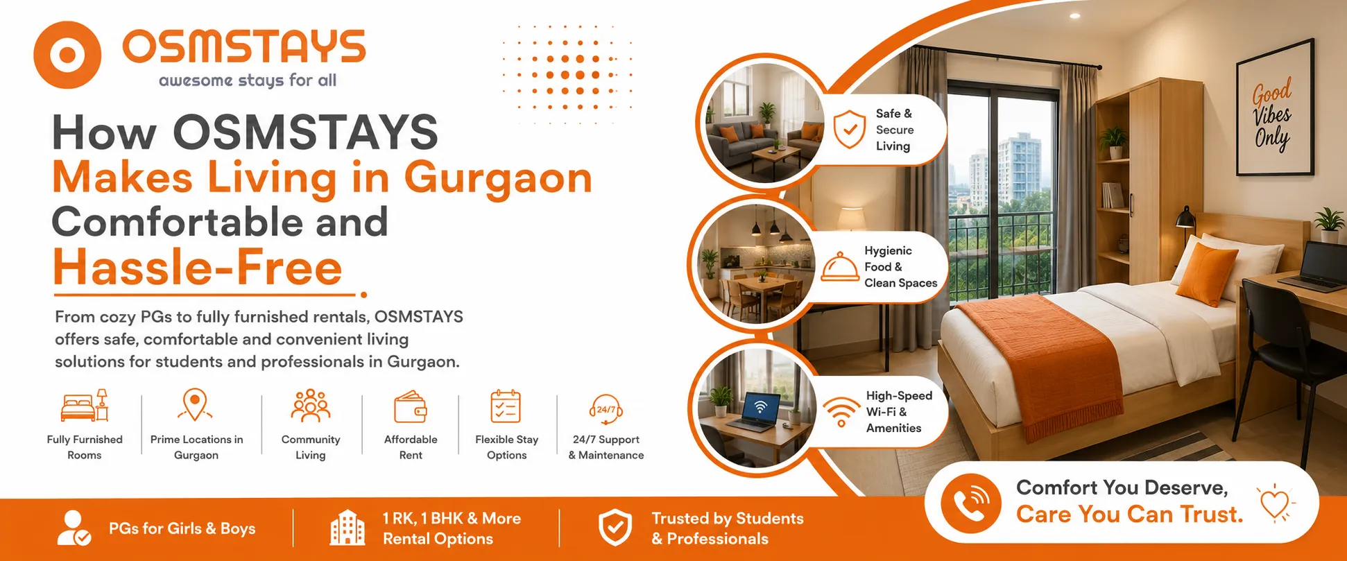 How OSMSTAYS Makes Living in Gurgaon Comfortable and Hassle-Free?