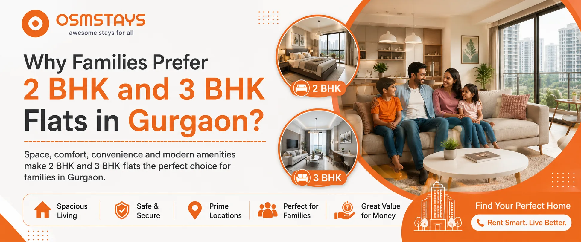 Why Families Prefer 2 BHK and 3 BHK Flats in Gurgaon?