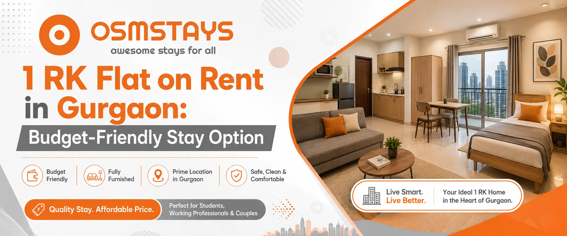 1 RK Flat on Rent in Gurgaon: Budget-Friendly Stay Option