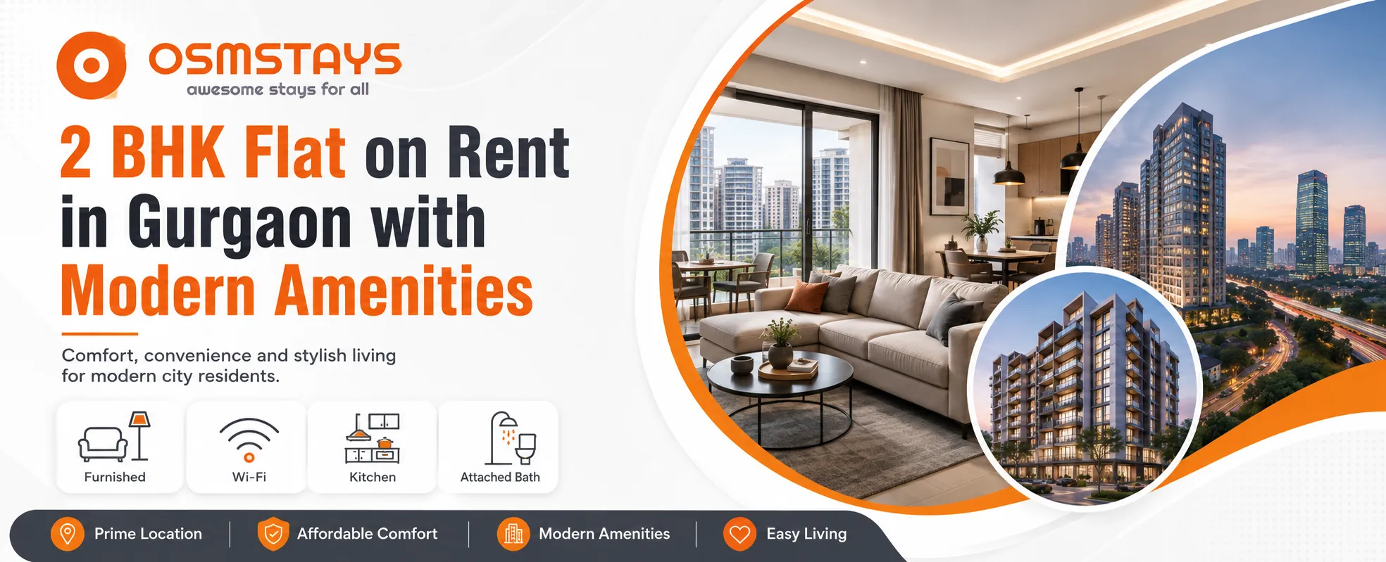 2 BHK Flat on Rent in Gurgaon with Modern Amenities