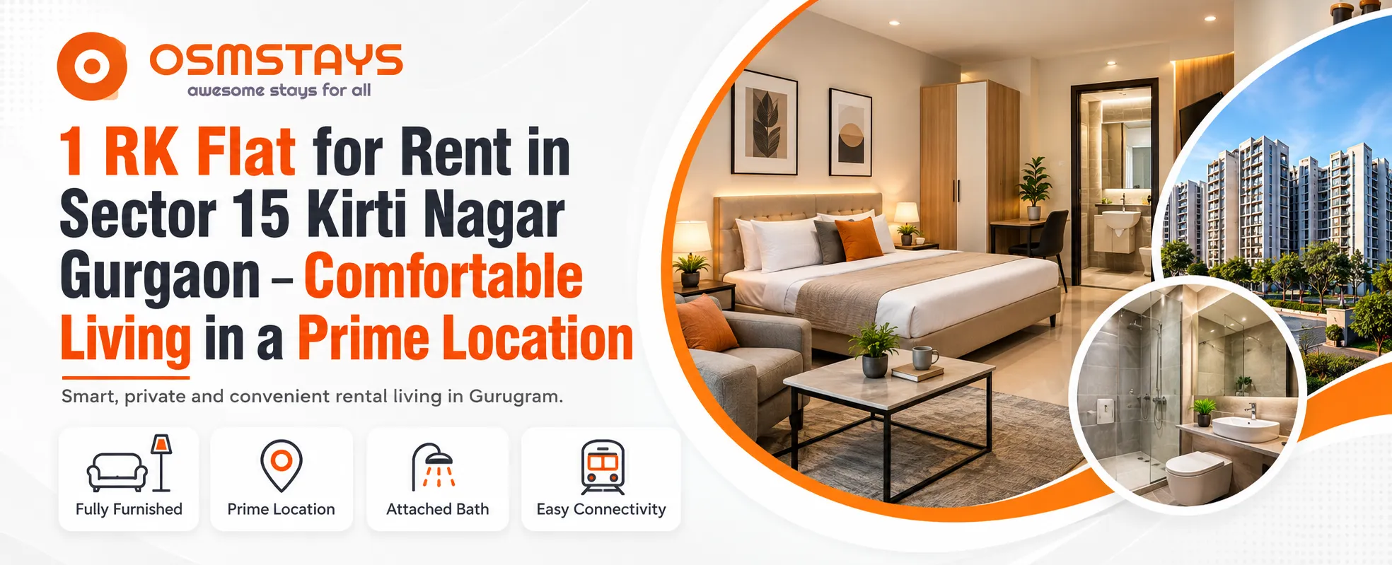 1 RK Flat for Rent in Sector 15 Kirti Nagar Gurgaon – Comfortable Living in a Prime Location